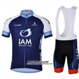 2013 Maillot Ciclismo IAM Bleu Manches Courtes et Cuissard