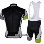 2013 Maillot Ciclismo Look Noir et Vert Manches Courtes et Cuissard