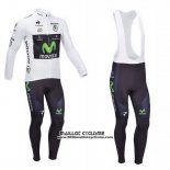2013 Maillot Ciclismo Movistar Lider Blanc Manches Longues et Cuissard