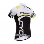 2014 Maillot Ciclismo Fox Cyclingbox Jaune et Noir Manches Courtes et Cuissard