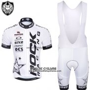 2015 Maillot Ciclismo Rock Racing Noir et Blanc Manches Courtes et Cuissard