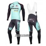 2016 Maillot Ciclismo Bianchi MTB Ml Noir et Vert Manches Longues et Cuissard