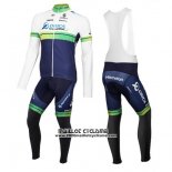 2016 Maillot Ciclismo Orica GreenEDGE Blanc et Bleu Manches Longues et Cuissard