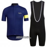 2016 Maillot Ciclismo Rapha Bleu et Noir Manches Courtes et Cuissard