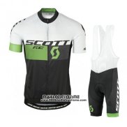 2016 Maillot Ciclismo Scott Blanc et Vert Manches Courtes et Cuissard