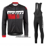 2016 Maillot Ciclismo Scott Rouge et Noir Manches Longues et Cuissard