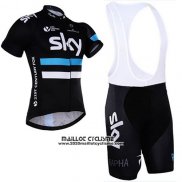 2016 Maillot Ciclismo Sky Noir Manches Courtes et Cuissard