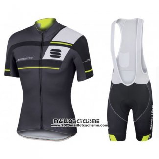 2016 Maillot Ciclismo Sportful Noir et Vert Manches Courtes et Cuissard