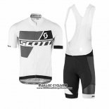 2017 Maillot Ciclismo Scott Gris et Blanc Manches Courtes et Cuissard