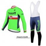 2017 Maillot Ciclismo Tinkoff Vert Manches Longues et Cuissard