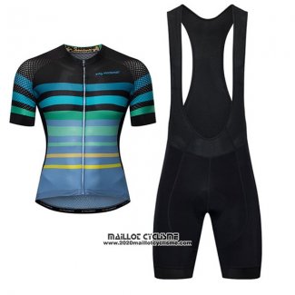 2017 Maillot Ciclismo Ykywbike Aa07 Adh07 Noir et Azur Manches Courtes et Cuissard