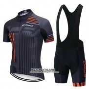 2018 Maillot Ciclismo Capo Noir Gris Orange Manches Courtes et Cuissard