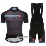 2018 Maillot Ciclismo Castelli Fonce Gris Manches Courtes et Cuissard