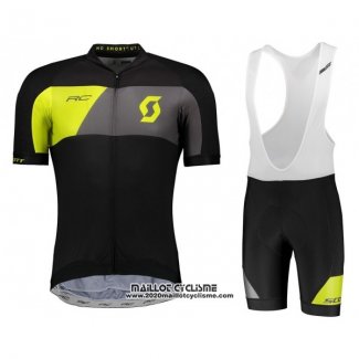 2018 Maillot Ciclismo Castelli Gris Jaune Noir Manches Courtes et Cuissard