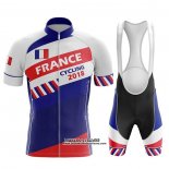 2018 Maillot Ciclismo Champion France Bleu Blanc Rouge Manches Courtes et Cuissard(2)
