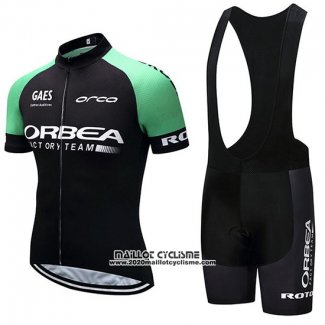 2018 Maillot Ciclismo Orbea Noir et Vert Manches Courtes et Cuissard