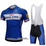 2018 Maillot Ciclismo UCI Mondo Champion Quick Step Floors Bleu Manches Courtes et Cuissard