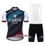 2019 Maillot Ciclismo Bianchi Bleu Noir Rouge Manches Courtes et Cuissard