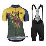 2020 Maillot Ciclismo Assos Fastlane Wyndymilla Jaune Vert Manches Courtes et Cuissard