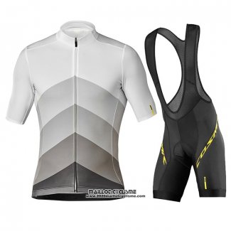 2020 Maillot Ciclismo Mavic Gris Noir Manches Courtes et Cuissard