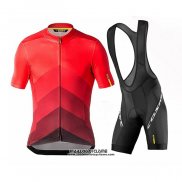 2020 Maillot Ciclismo Mavic Rouge Noir Manches Courtes et Cuissard