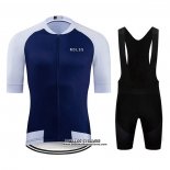 2020 Maillot Ciclismo NDLSS Blanc Bleu Manches Courtes et Cuissard