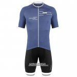 2020 Maillot Cyclisme De Marchi Bleu Manches Courtes et Cuissard