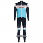2020 Maillot Cyclisme De Rose Azur Manches Longues et Cuissard