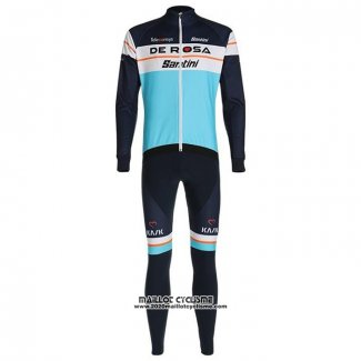 2020 Maillot Cyclisme De Rose Azur Manches Longues et Cuissard