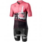 2020 Maillot Cyclisme Giro d'Italia Blanc Noir Rose Manches Courtes et Cuissard