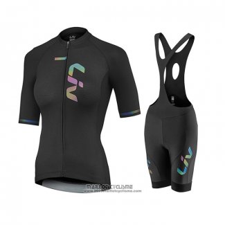 2021 Maillot Cyclisme Femme Liv Noir Manches Courtes et Cuissard