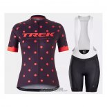 2021 Maillot Cyclisme Femme Trek Violet Orange Manches Courtes et Cuissard