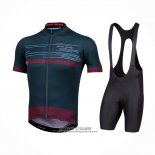 2021 Maillot Cyclisme Pearl Izumi Fonce Bleu Profond Rouge Manches Courtes et Cuissard