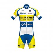 2021 Maillot Cyclisme Sport Vlaanderen-baloise Bleu Blanc Jaune Manches Courtes et Cuissard