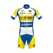 2021 Maillot Cyclisme Sport Vlaanderen-baloise Bleu Blanc Jaune Manches Courtes et Cuissard