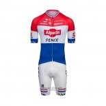 2022 Maillot Cyclisme Alpecin Fenix Rouge Blanc Bleu Manches Courtes et Cuissard