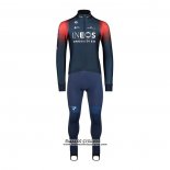2022 Maillot Cyclisme Ineos Grenadiers Fonce Bleu Manches Longues et Cuissard