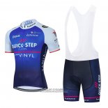 2022 Maillot Cyclisme Quick Step Alpha Vinyl Bleu Blanc Manches Courtes et Cuissard