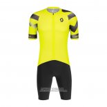 2022 Maillot Cyclisme Scott Jaune Manches Courtes et Cuissard(1)