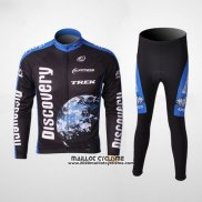 2007 Maillot Ciclismo Trek Noir et Bleu Manches Longues et Cuissard