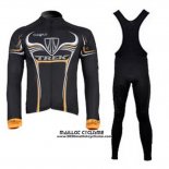 2009 Maillot Ciclismo Trek Noir et Jaune Manches Longues et Cuissard