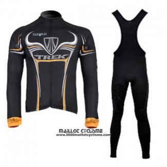 2009 Maillot Ciclismo Trek Noir et Jaune Manches Longues et Cuissard