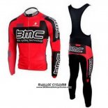 2010 Maillot Ciclismo BMC Rouge Manches Longues et Cuissard