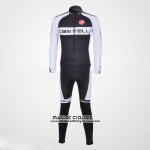 2011 Maillot Ciclismo Castelli Blanc et Noir Manches Longues et Cuissard 2011 Maillot Ciclismo Castelli Blanc et Noir Manches Longues et Cuissard