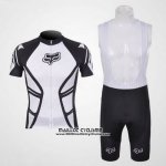 2011 Maillot Ciclismo Fox Blanc et Noir Manches Courtes et Cuissard 2011 Maillot Ciclismo Fox Blanc et Noir Manches Courtes et Cuissard