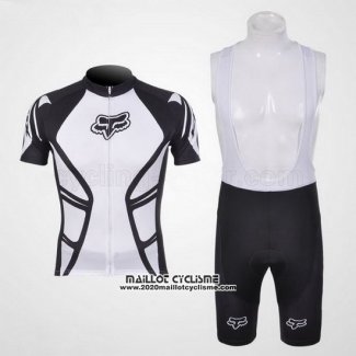 2011 Maillot Ciclismo Fox Blanc et Noir Manches Courtes et Cuissard