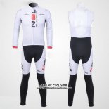 2012 Maillot Ciclismo Nalini Blanc et Noir Manches Longues et Cuissard