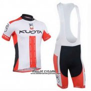 2013 Maillot Ciclismo Kuota Rouge et Blanc Manches Courtes et Cuissard