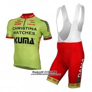 2014 Maillot Ciclismo Christina Watches Onfone Vert Manches Courtes et Cuissard