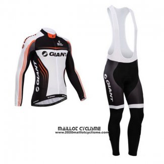 2014 Maillot Ciclismo Giant Blanc et Noir Manches Longues et Cuissard